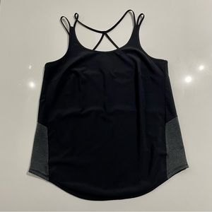 Lole Strappy Black & Charcoal Athleisure Tank S